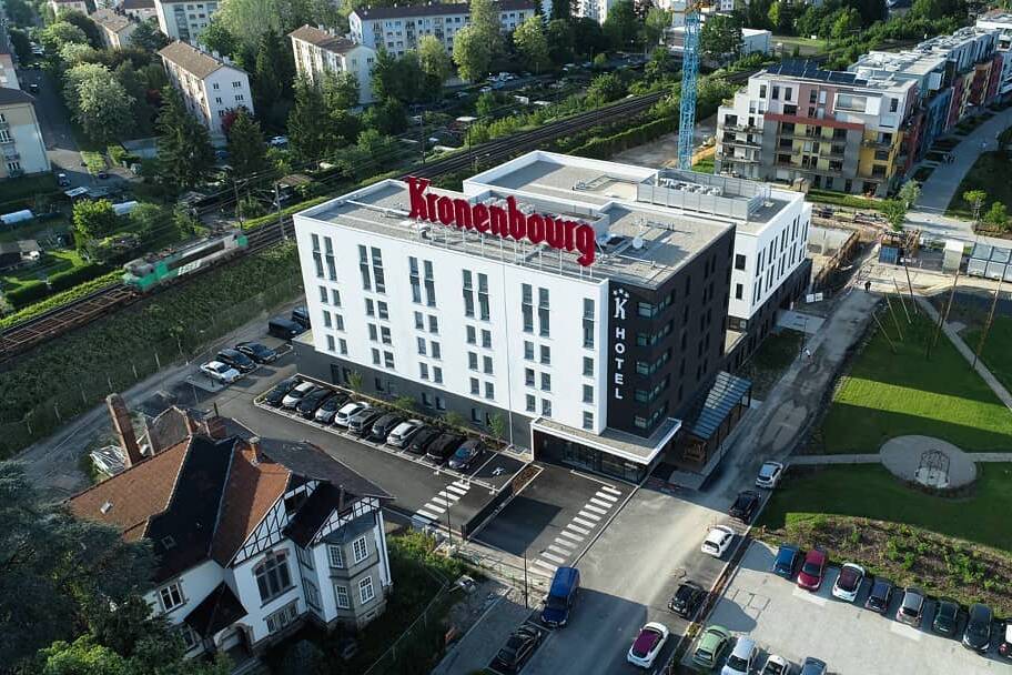 K Hôtel Strasbourg Cronenbourg vue aérienne
